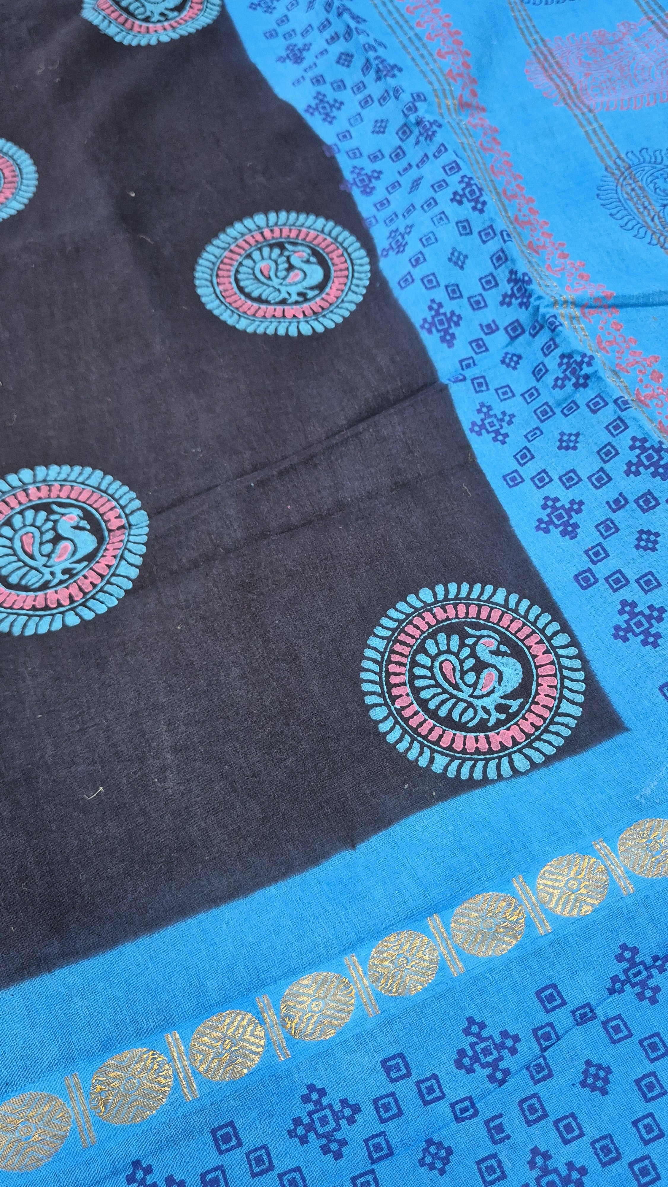 Sungudi Handblock Printed saree -23