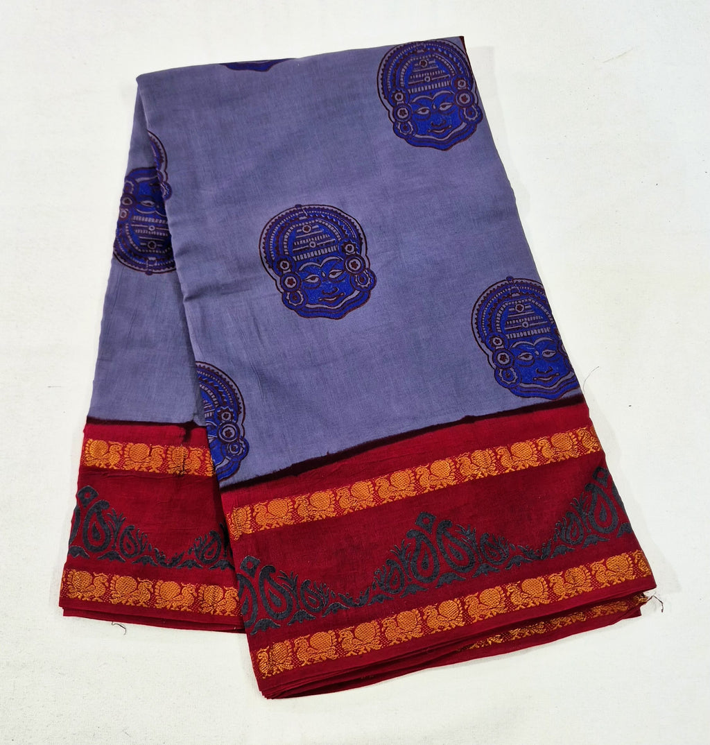 Sungudi Handblock Printed saree -22