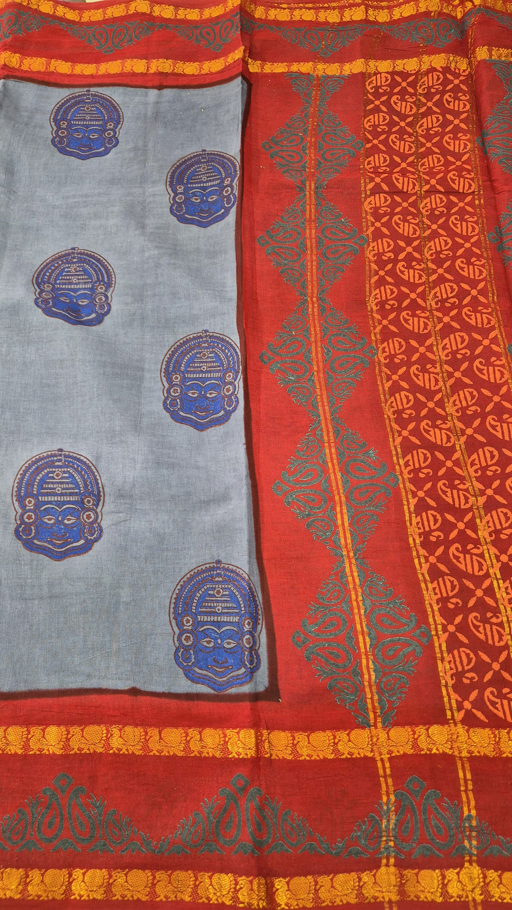 Sungudi Handblock Printed saree -22