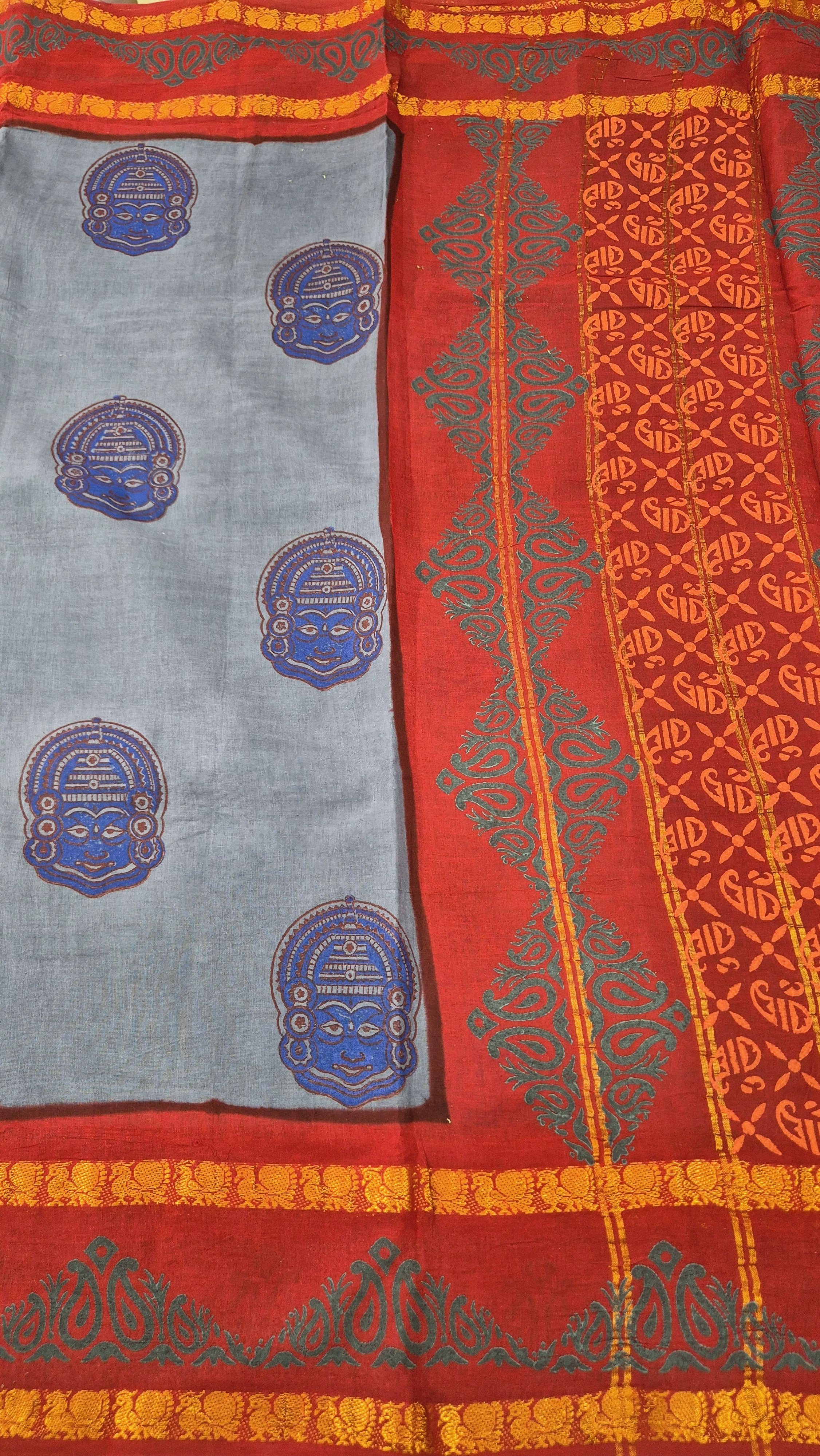 Sungudi Handblock Printed saree -22