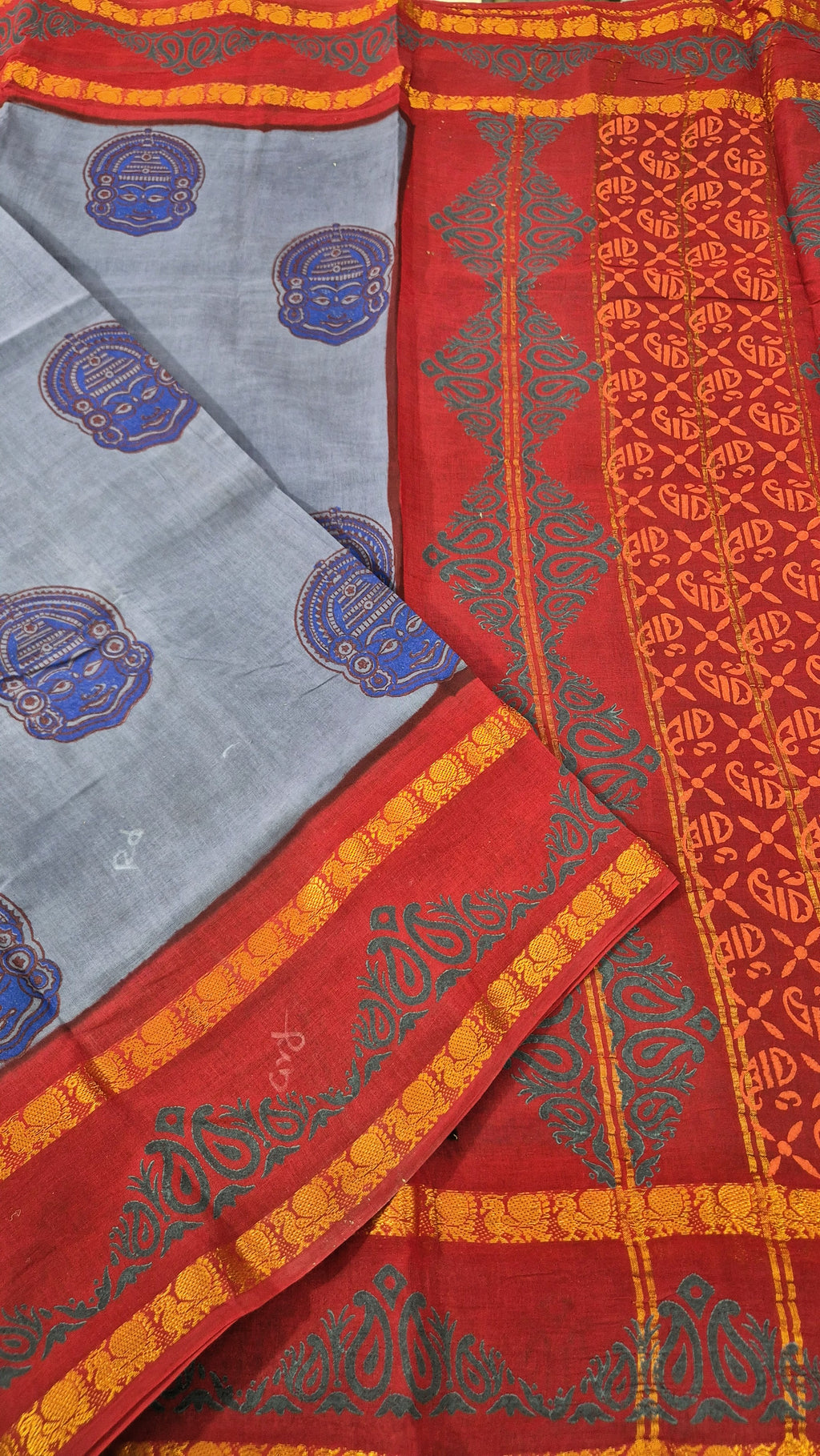 Sungudi Handblock Printed saree -22
