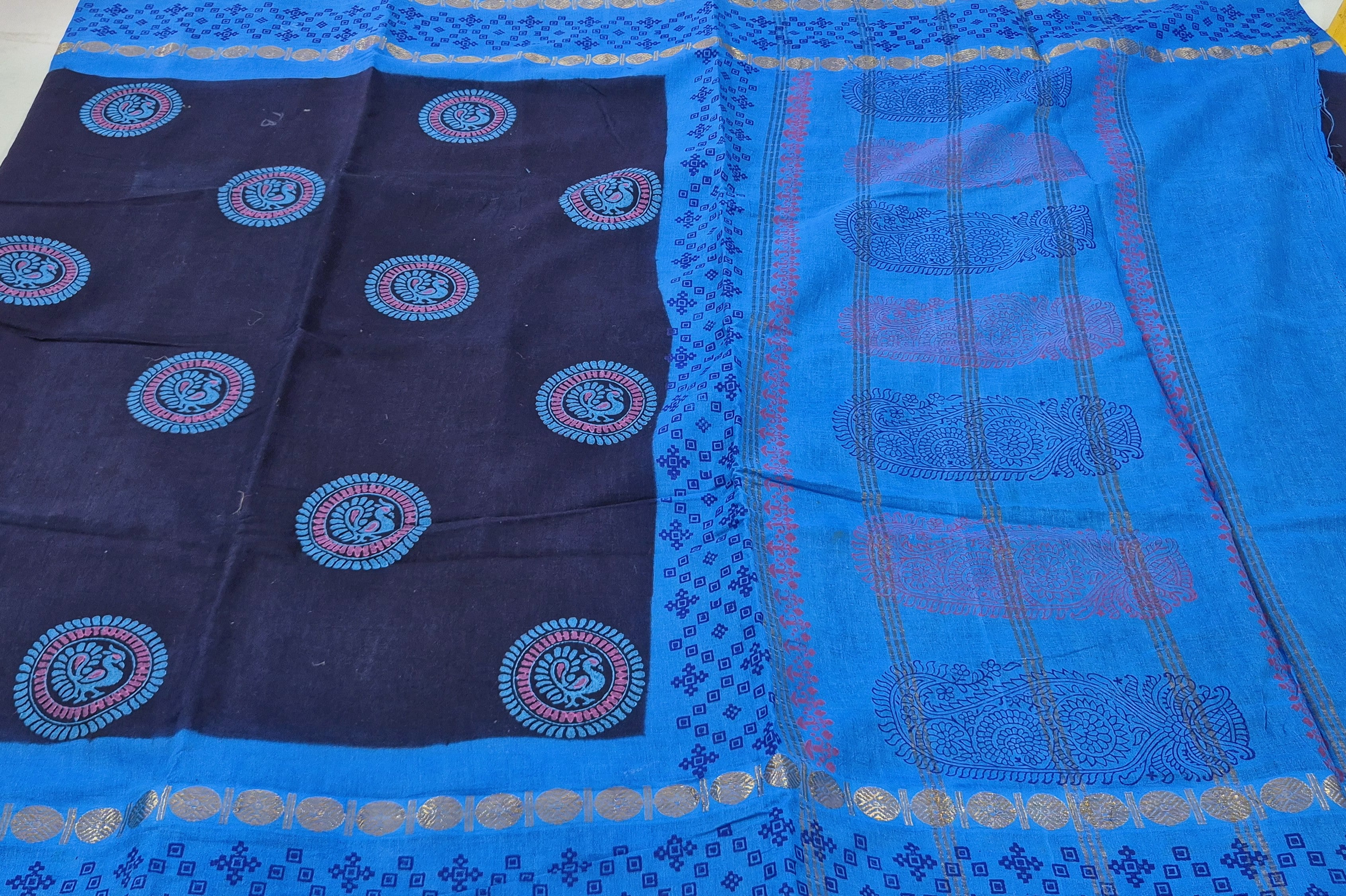 Sungudi Handblock Printed saree -23