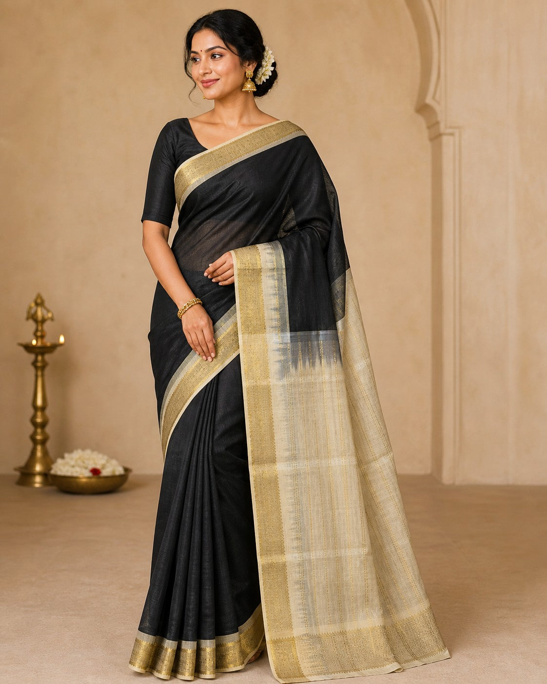 Vairaoosi Silkcotton Saree -SKVBL