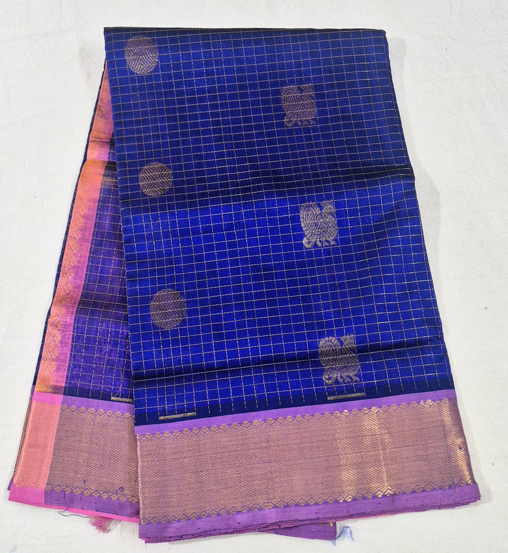 Zari Kattam in Mayil chakram design  Silkcotton Saree
