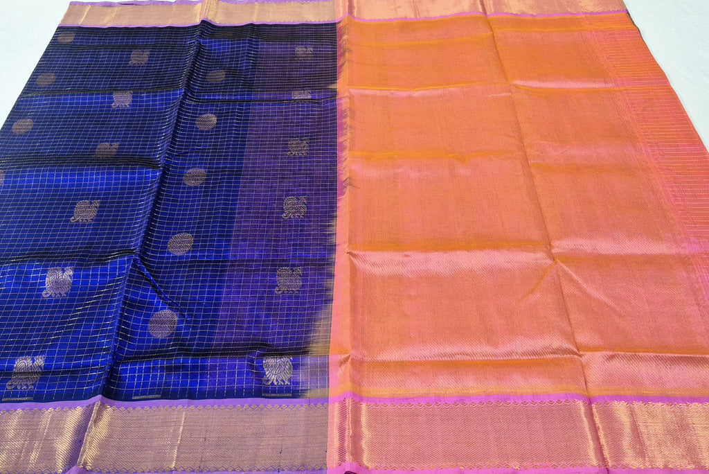 Zari Kattam in Mayil chakram design  Silkcotton Saree