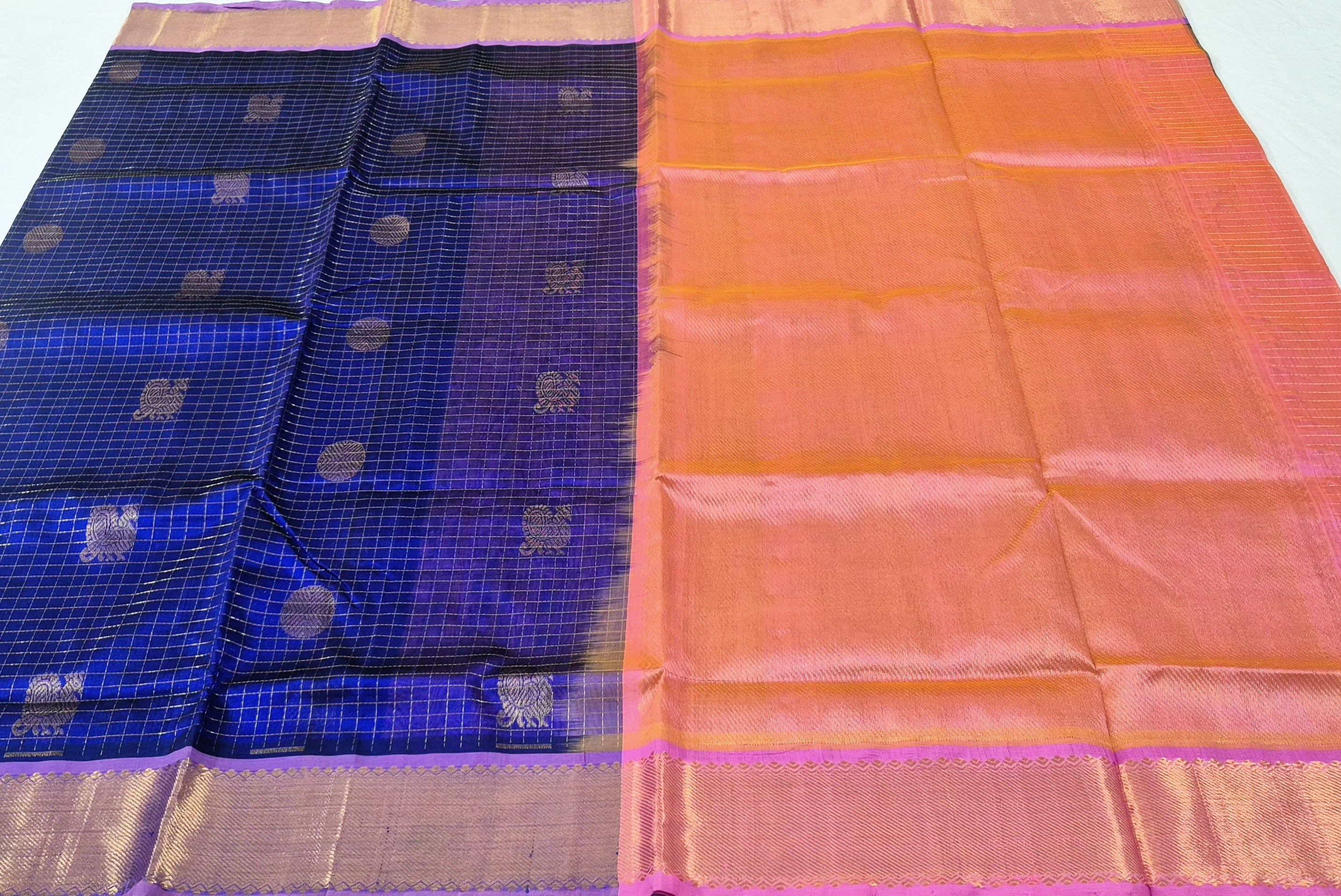 Zari Kattam in Mayil chakram design  Silkcotton Saree
