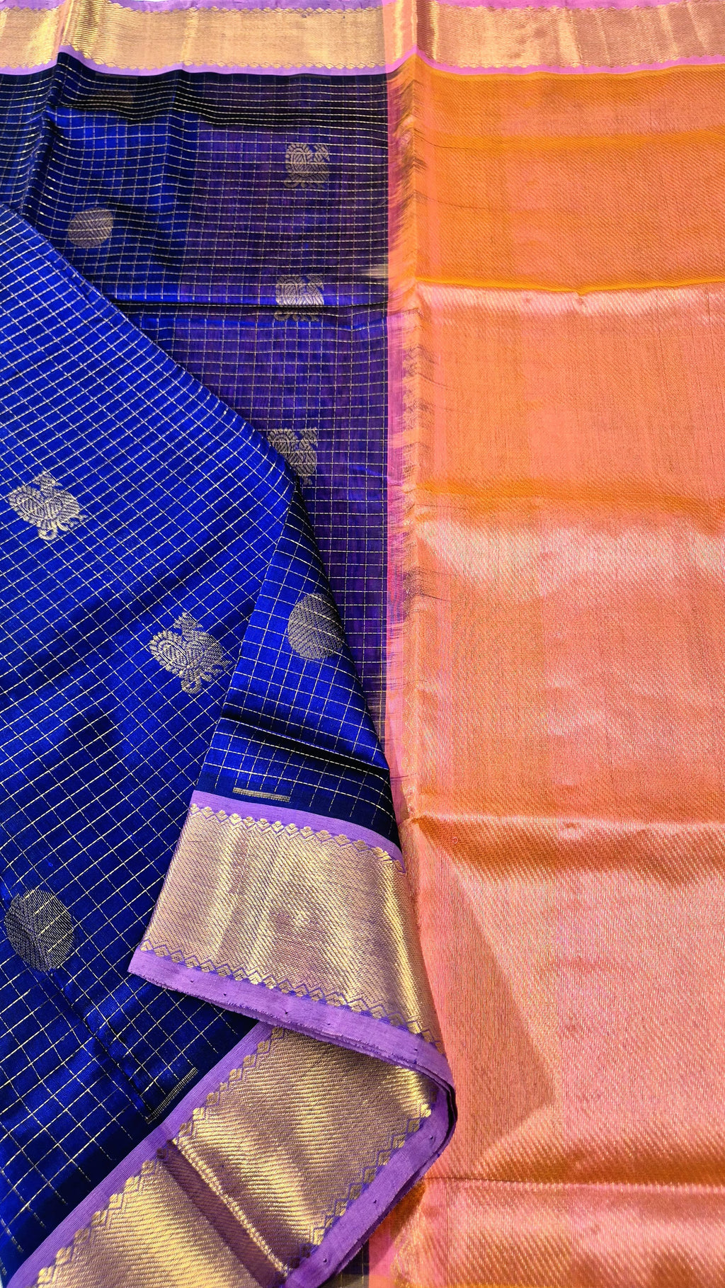 Zari Kattam in Mayil chakram design  Silkcotton Saree