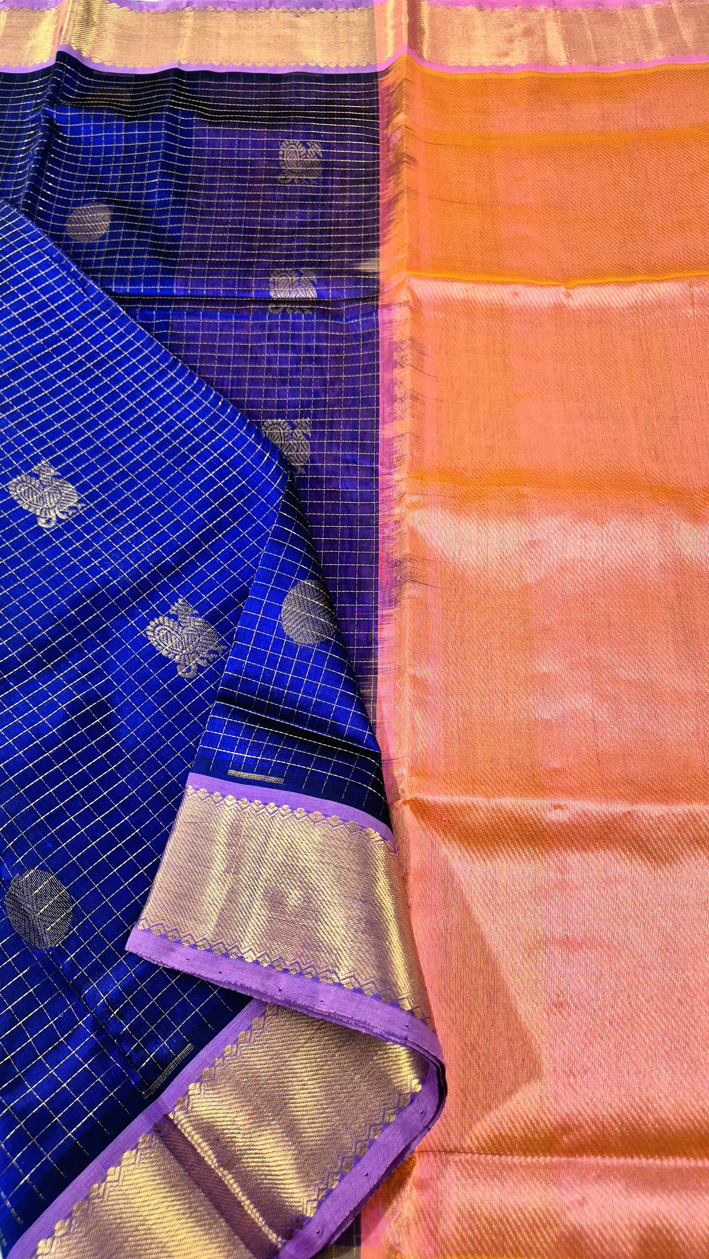 Zari Kattam in Mayil chakram design  Silkcotton Saree