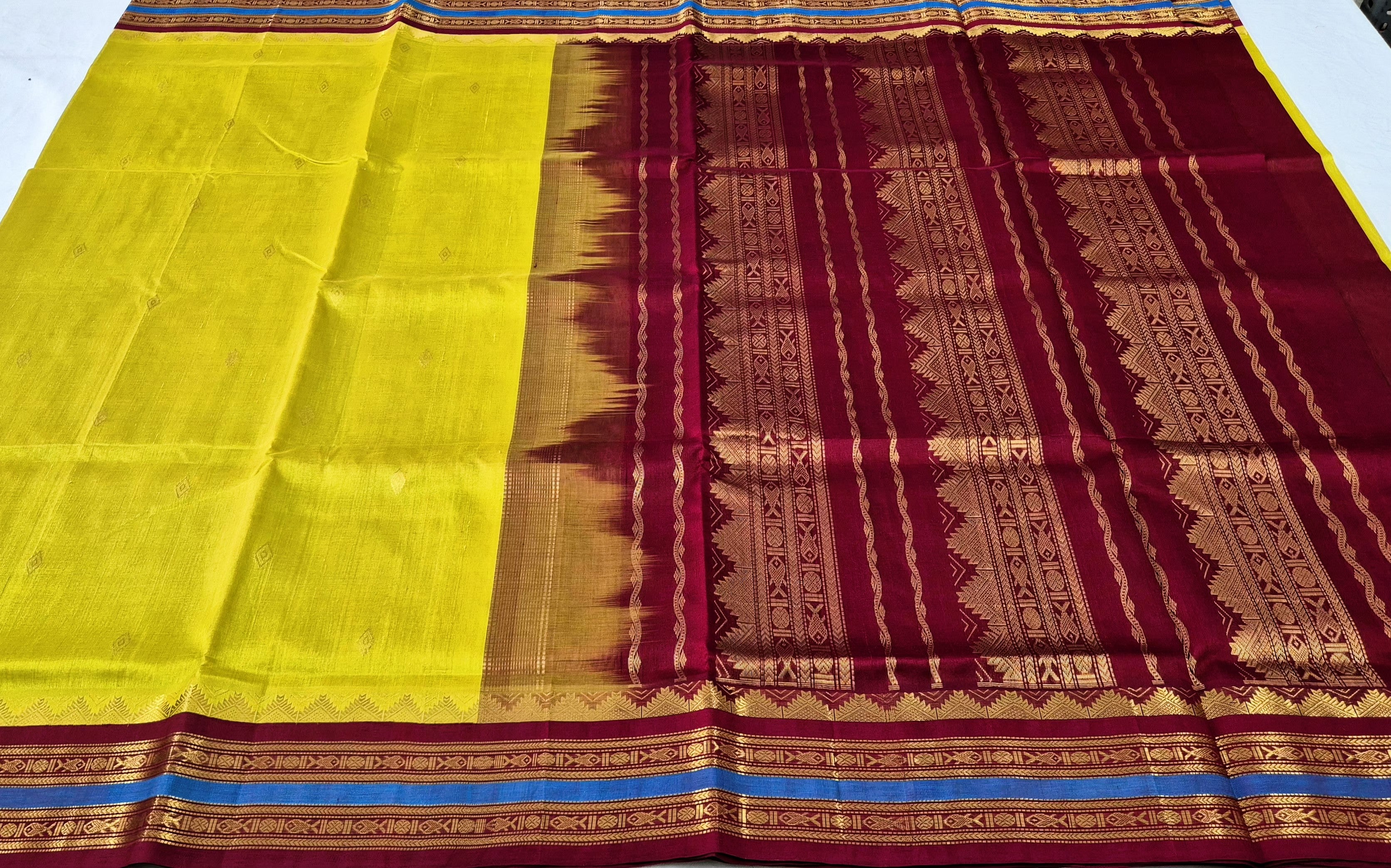 Korvai Silkcotton in diamond butta