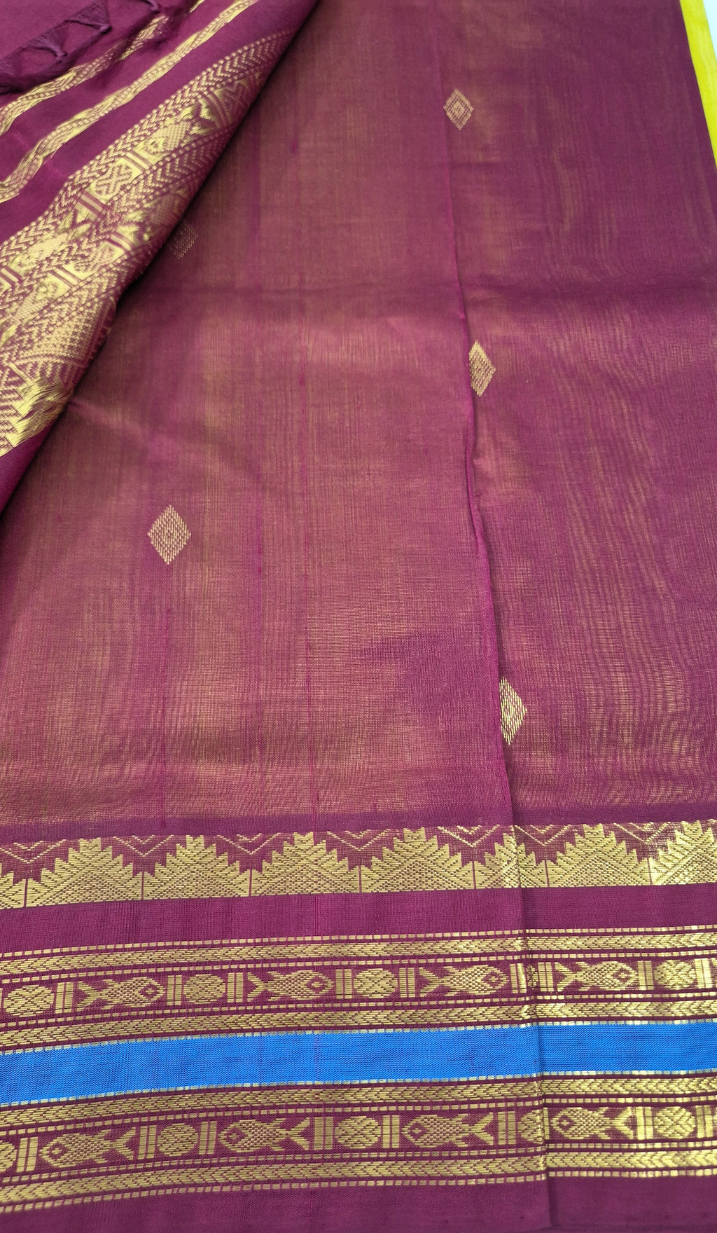 Korvai Silkcotton in diamond butta