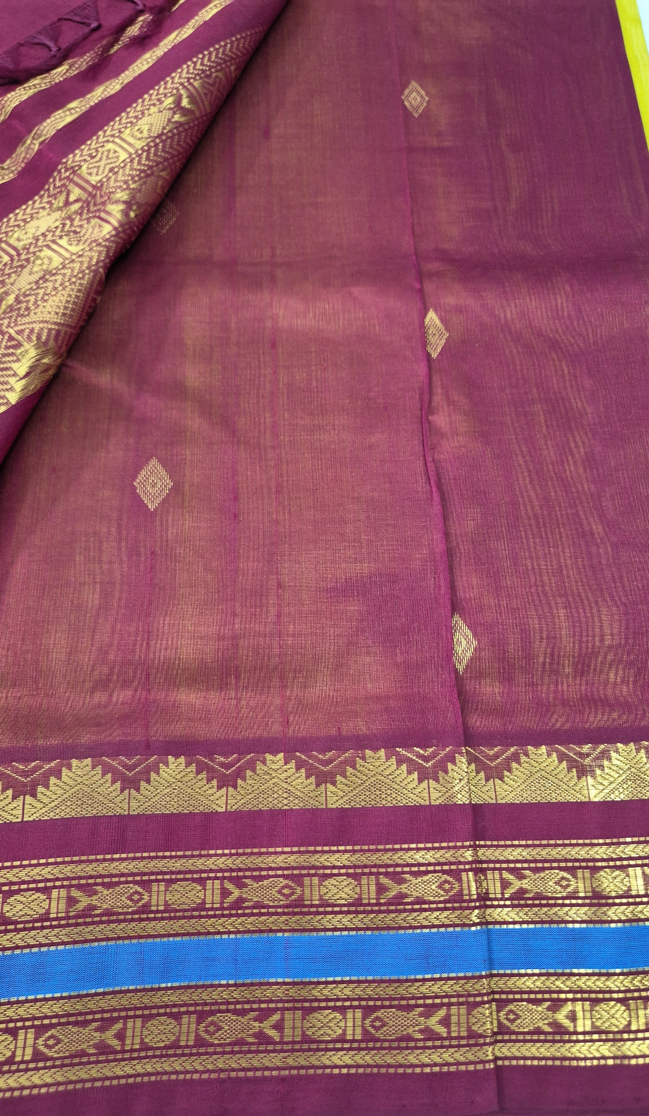 Korvai Silkcotton in diamond butta