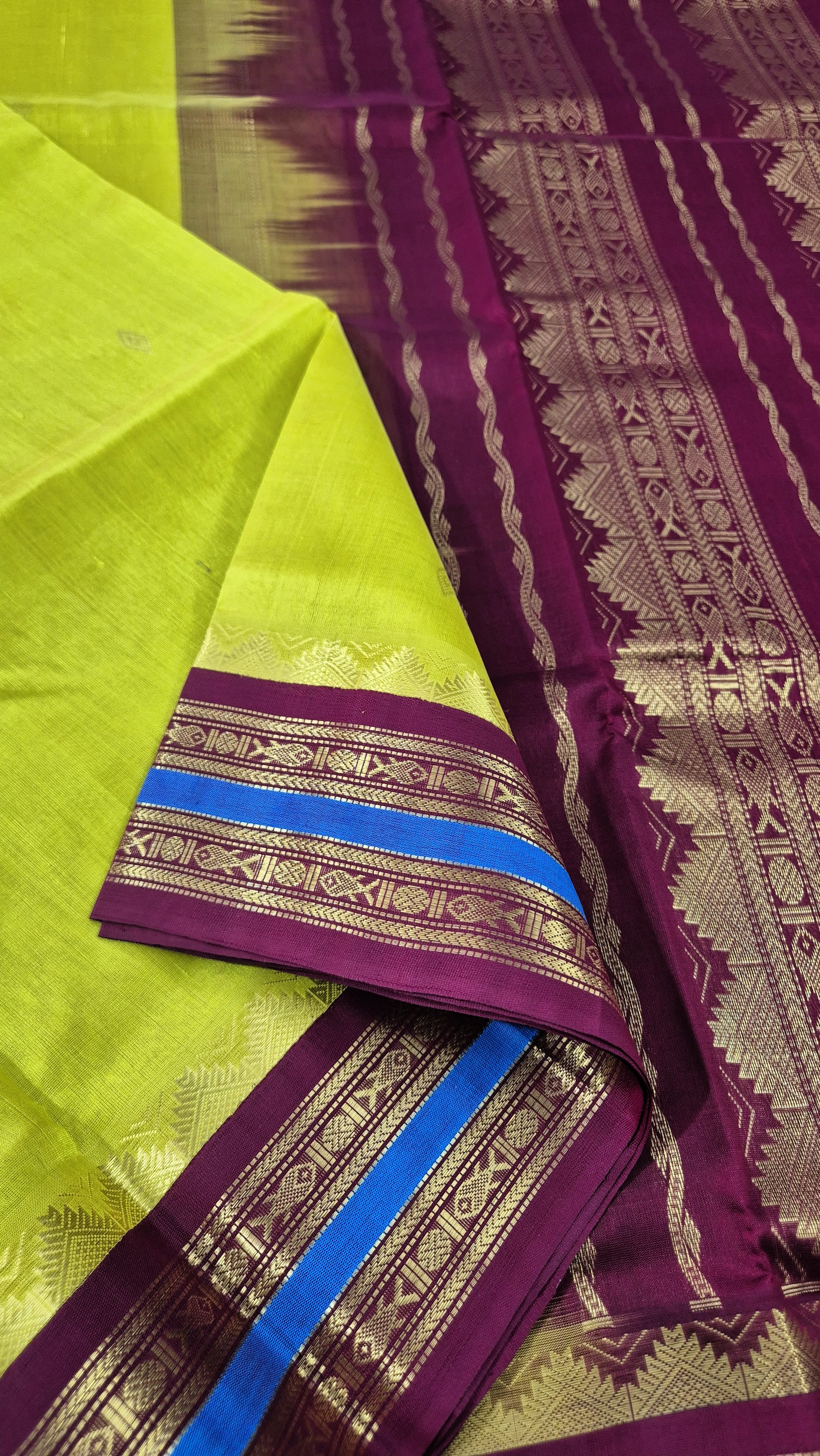 Korvai Silkcotton in diamond butta
